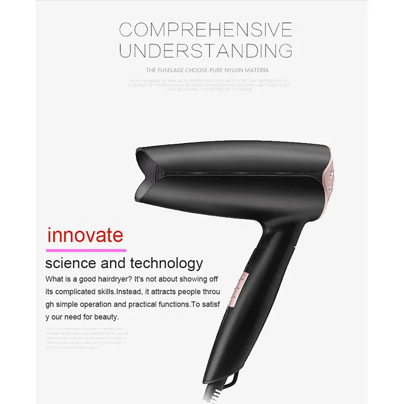2021 Hot Sale Oem Customized Customs Logo Power Foldable Mini Travel Hair DryerHair Salon Equipment Hair Dryer