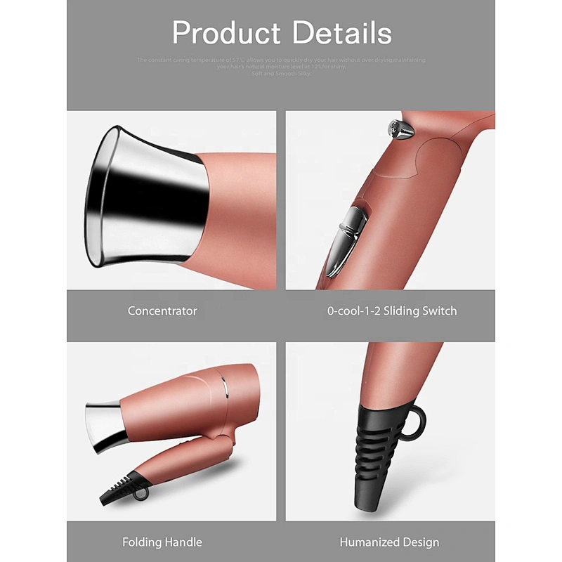 Wholesale OEM Factory Custom LOGO Double Voltage Travel Hair Dryer Hair Salon Equipment Hair Dryer