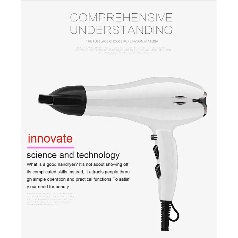 Barber Hair Styling Tools Professional Hair Dryer 2200w AC Motor Hair Dryer For Salons Household Use