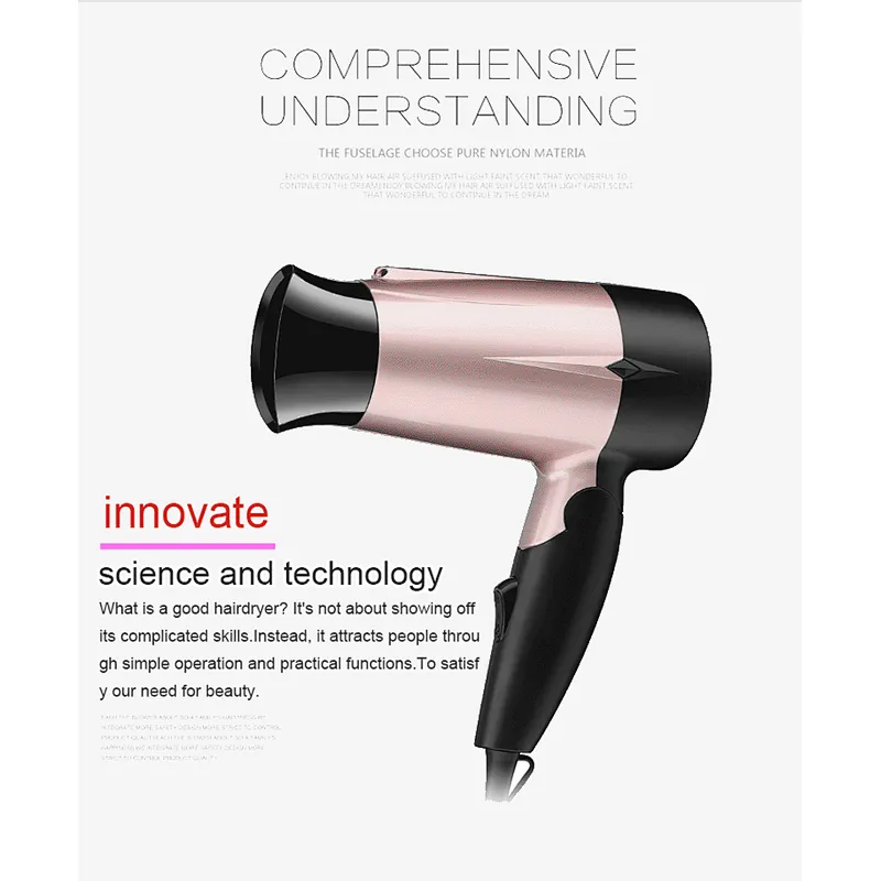 Factory Cheep Price OEM Folding 1000W Mini Travel Hair Dryer Hair Dryer Professional Hair Dryer