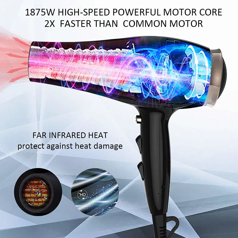 Big Diffuser & Concentrator Negative Ion 1875W Household DC Hair Dryer
