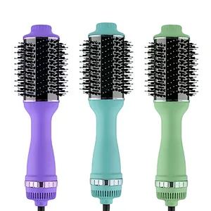 3 in 1 Ionic One Step Hair Dryer & Volumizer Styler Hot Air Brush Hair Dryer Brush With 360°C Swivel Power Card