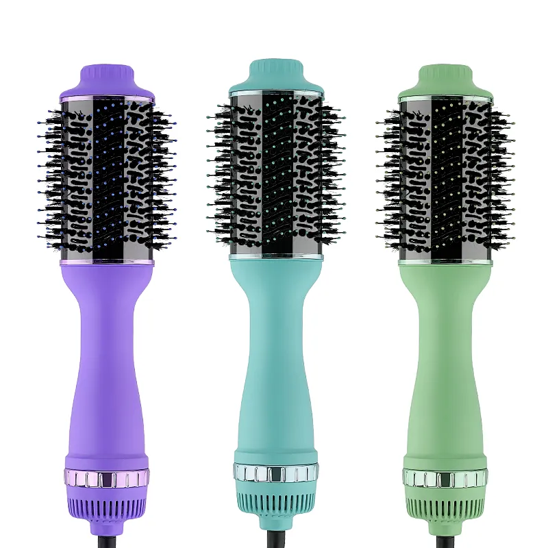 3 in 1 Ionic One Step Hair Dryer & Volumizer Styler Hot Air Brush Hair Dryer Brush With 360°C Swivel Power Card