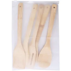 6 Pieces Bamboo Wooden Kitchen Cooking Utensils Set, Wooden Cooking Utensil Sets Easy to Clean Bamboo Wooden Solid Turner