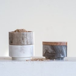 Marble Stacking Pinch Pots with Wood Lid