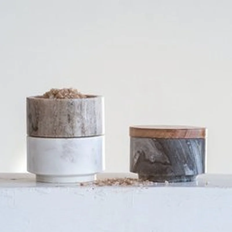 Marble Stacking Pinch Pots with Wood Lid