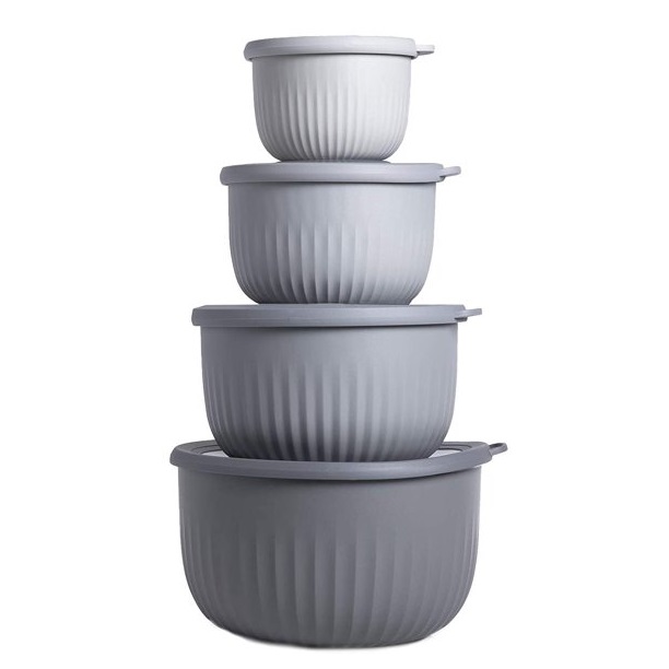 8 Piece Nesting Plastic Mixing Bowl Set with Lids