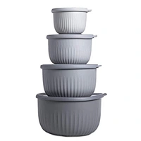 8 Piece Nesting Plastic Mixing Bowl Set with Lids