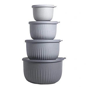 8 Piece Nesting Plastic Mixing Bowl Set with Lids