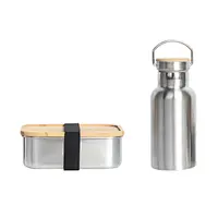 Bamboo lid bento box with water bottle set