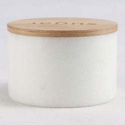 Marble Suger Jar with wooden lid