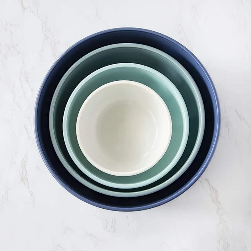 8 Piece Nesting Plastic Mixing Salad Bowl Set with Lids