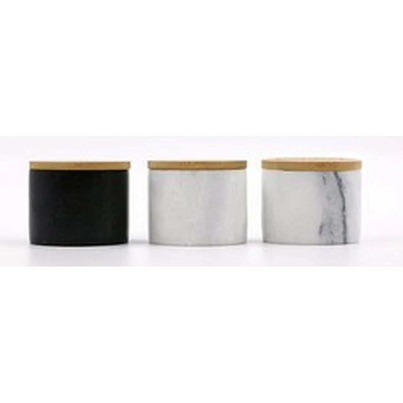 Marble Suger Jar with wooden lid