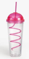 24oz Double wall Tumbler with spiral straw