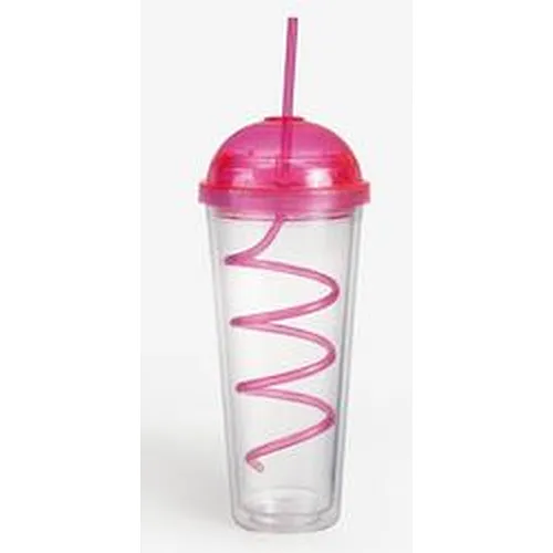 24oz Double wall Tumbler with spiral straw