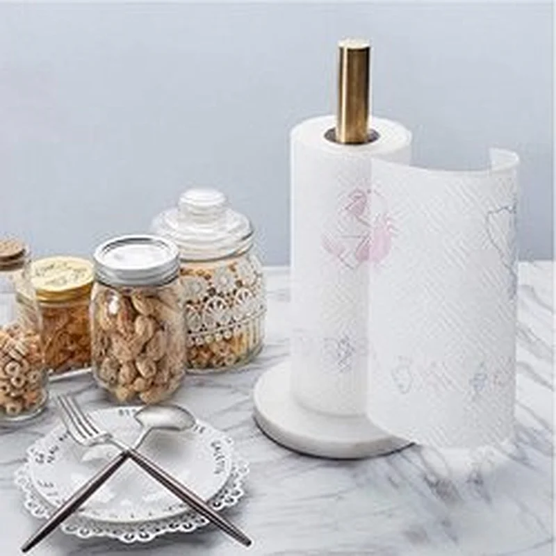 Marble base paper towel holder