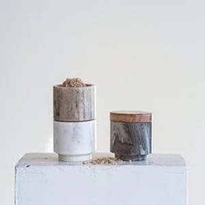Marble Stacking Pinch Pots with Wood Lid