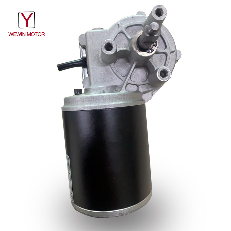 Custom Dc Worm Geared Motor 24V 150W Low Noise Electric Gear Motor 76mm