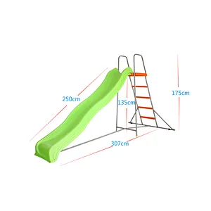 plastic kids slide 250cm long slide with big platform for kindergarten school