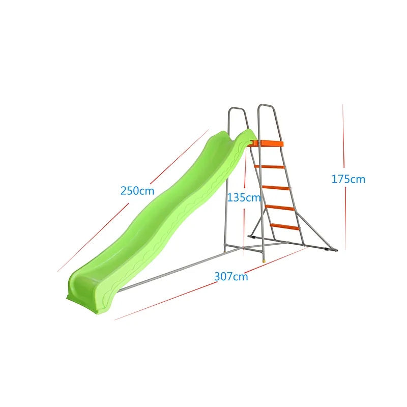 plastic kids slide 250cm long slide with big platform for kindergarten school