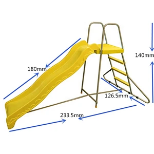 plastic kids slide 180cm long slide with big platform for kindergarten school
