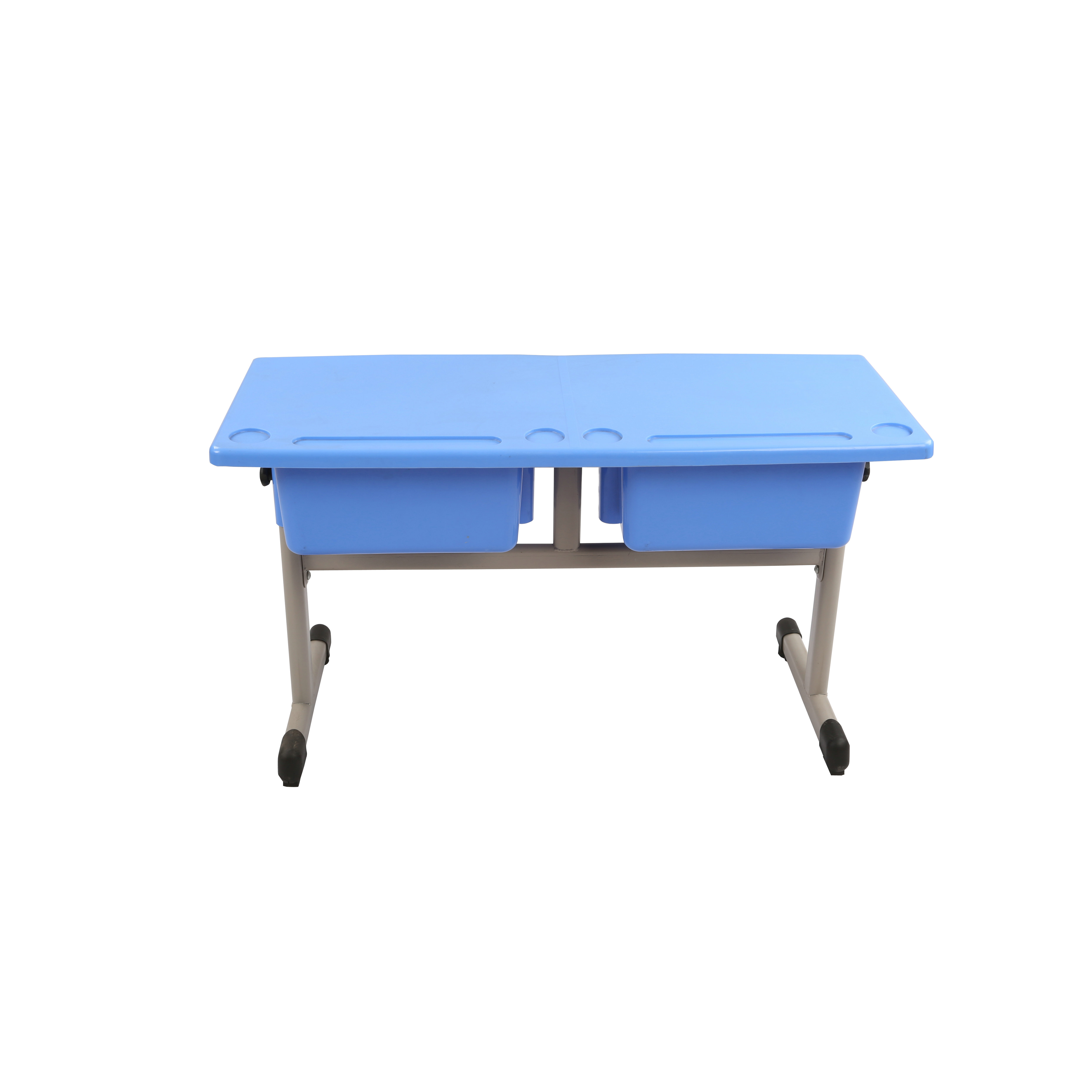 plastic double children desk for primary school with adjustable height