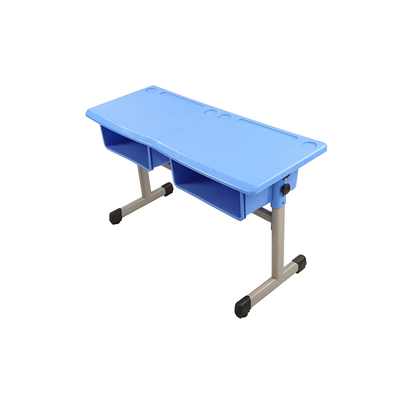 plastic double children desk for primary school with adjustable height