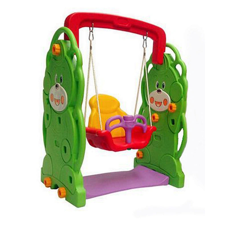 kids animal slide and swing set bear slide for kindergarten or home play