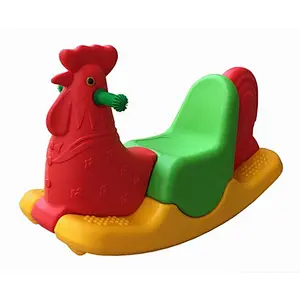 plastic kids animal rider tri-color cock rider home and nursery school