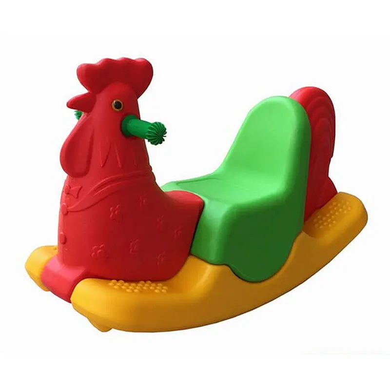 plastic kids animal rider tri-color cock rider home and nursery school