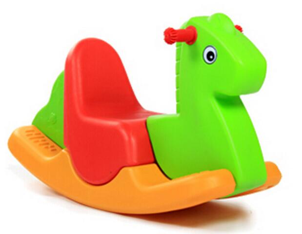 plastic kids animal rider tri-color horse rider home and nursery school