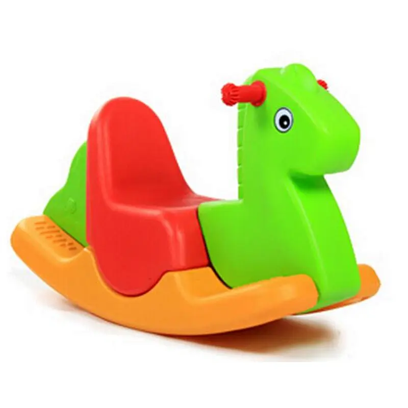 plastic kids animal rider tri-color horse rider home and nursery school