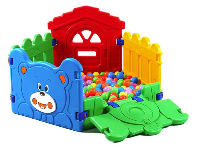 kids fence happy ballpool for fun home and nursery school