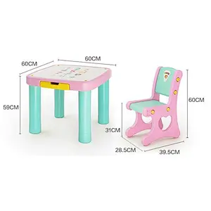 plastic kids table and chair set cartoon table