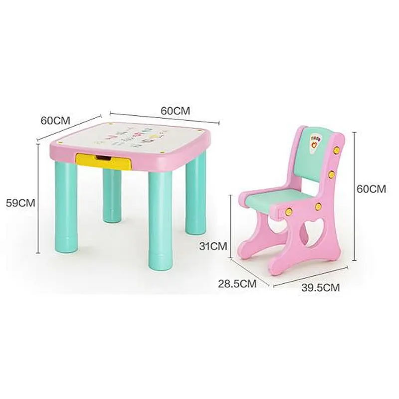 plastic kids table and chair set cartoon table