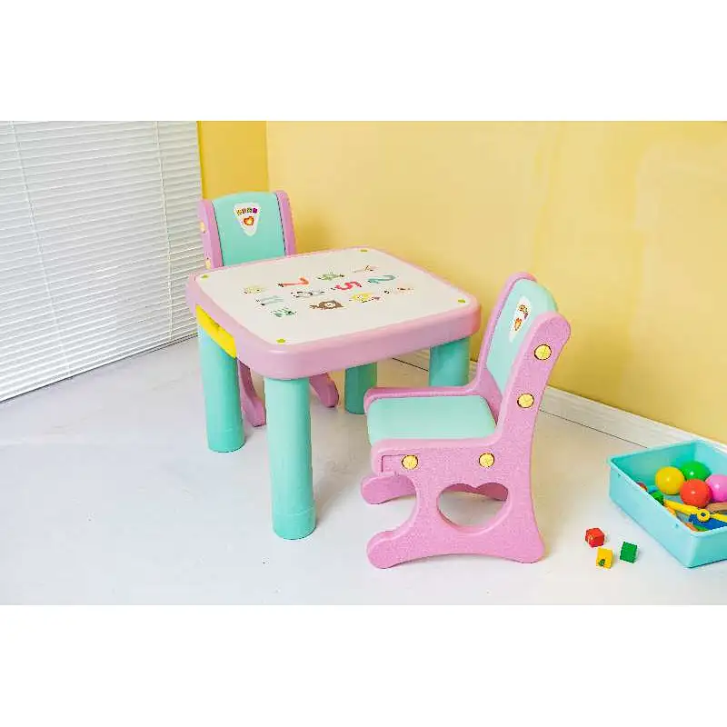 plastic kids table and chair set cartoon table