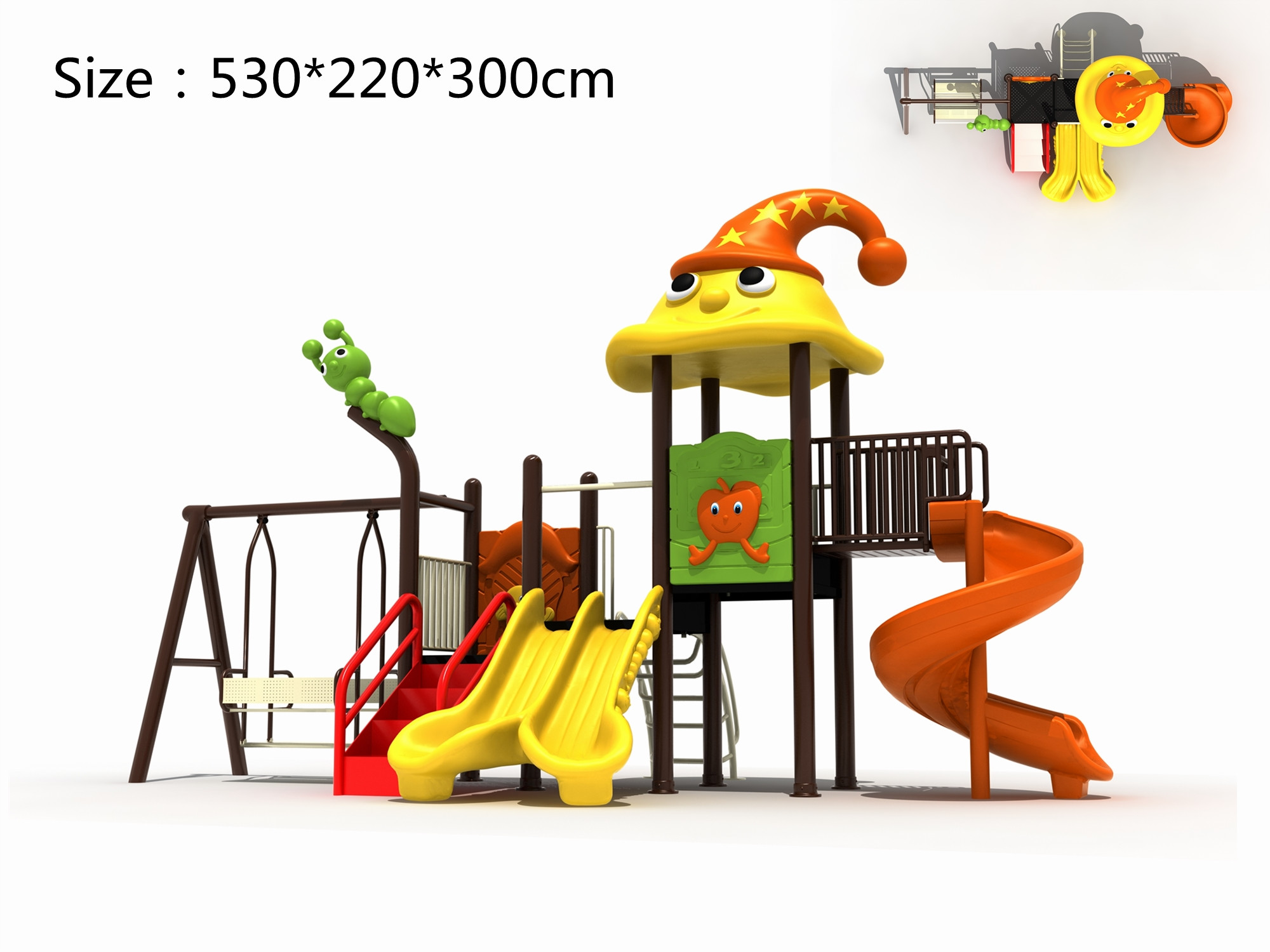 big outside children play ground outdoor swing and slide set for kid for fun