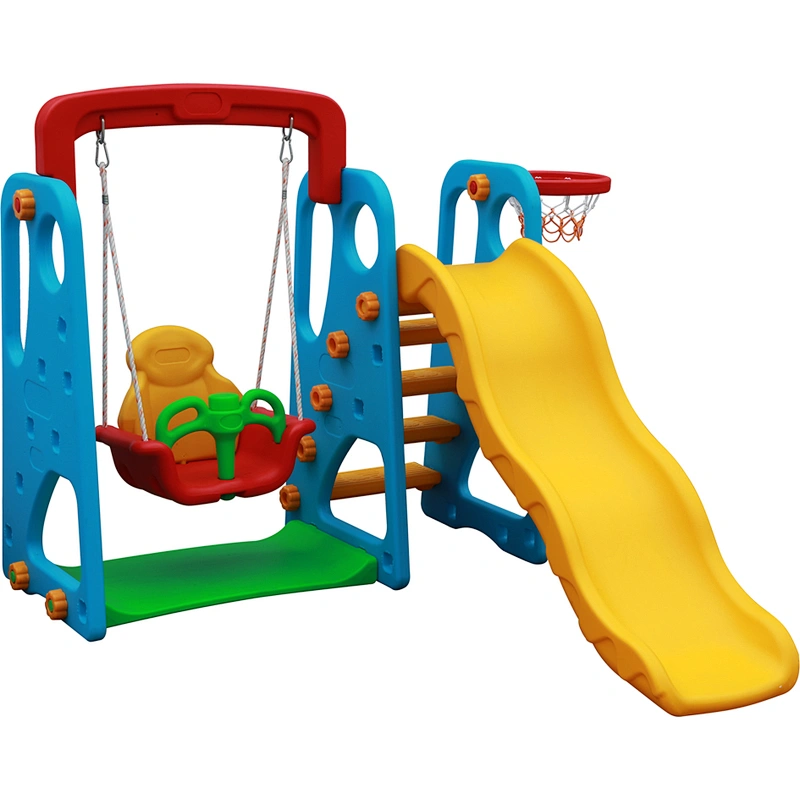 kids happy slide and swing set for kindergarten outside play