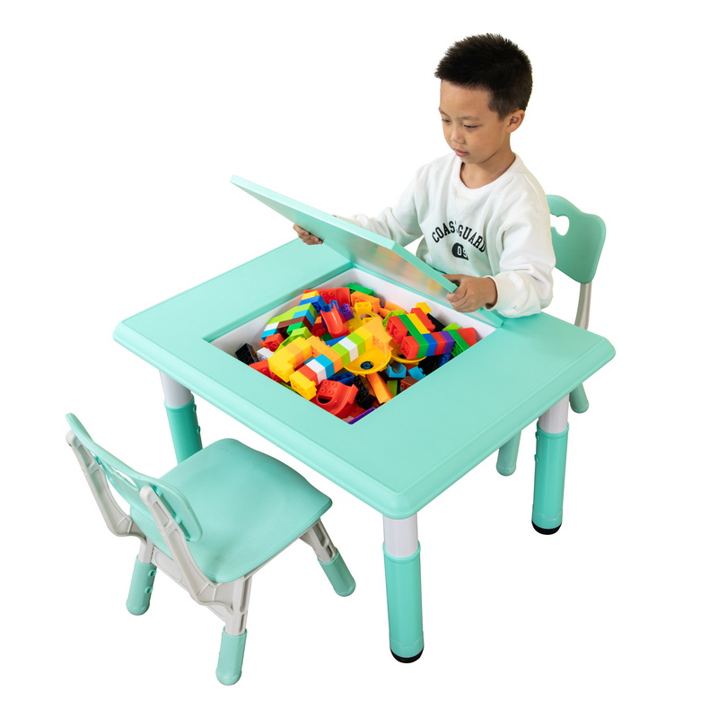 Square Building block Table, lego table with adjustable height
