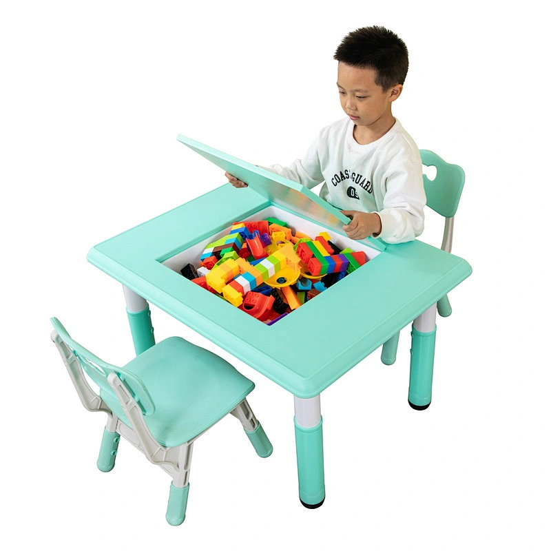 Square Building block Table, lego table with adjustable height