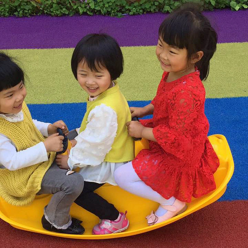 rocker horse seesaw kids playing indoor amusement