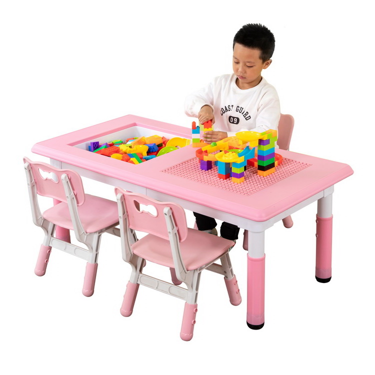 Rectangle Building block Table, lego table with adjustable height