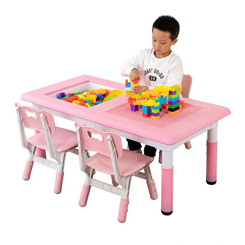 Rectangle Building block Table, lego table with adjustable height