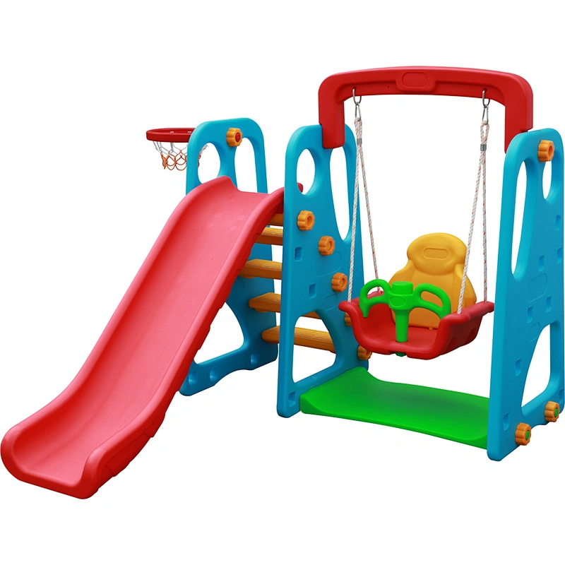 kids happy slide and swing set for kindergarten outside play