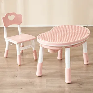 Peanut Building block table with adjustable height