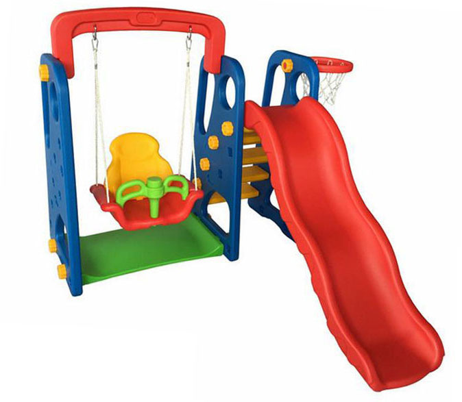 kids happy slide and swing set for kindergarten outside play