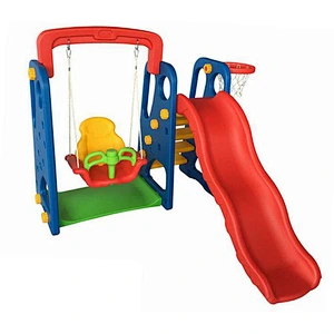 kids happy slide and swing set for kindergarten outside play