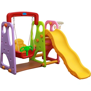 kids happy slide and swing set for kindergarten outside play