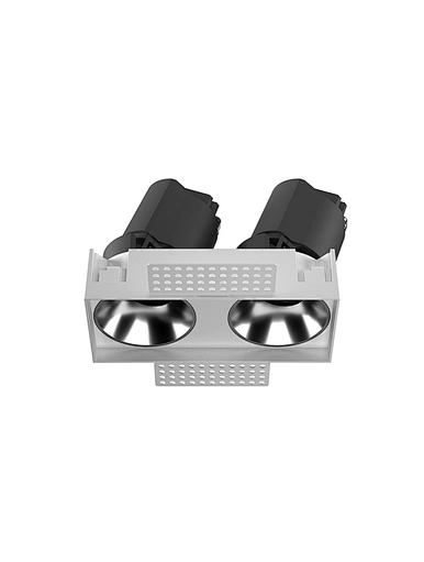 Trimless Anti-glare Flicker free Square Twin-head COB LED Donwlights for commercial Hotel Lighting manufacturer