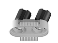 Anti-glare Flicker free Twin Bull Eye COB LED Spotlights Trimless Commercial Lighting